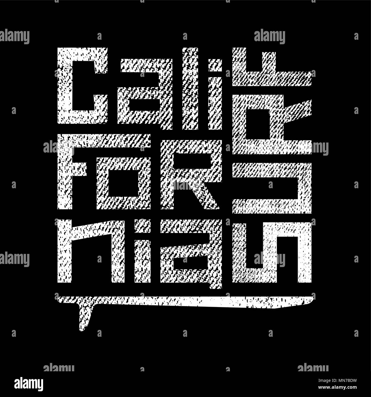 Surfen Artwork. Kalifornien surfen. T-shirt Bekleidung Grafiken drucken. Original Graphic Tee. Grunge Textur auf separaten Layer Stock Vektor