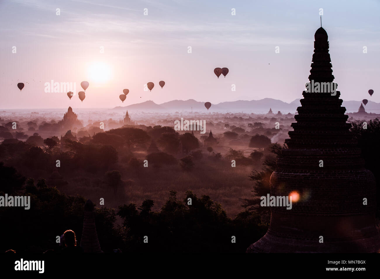 Hot Air Balloon in Asien Stockfoto