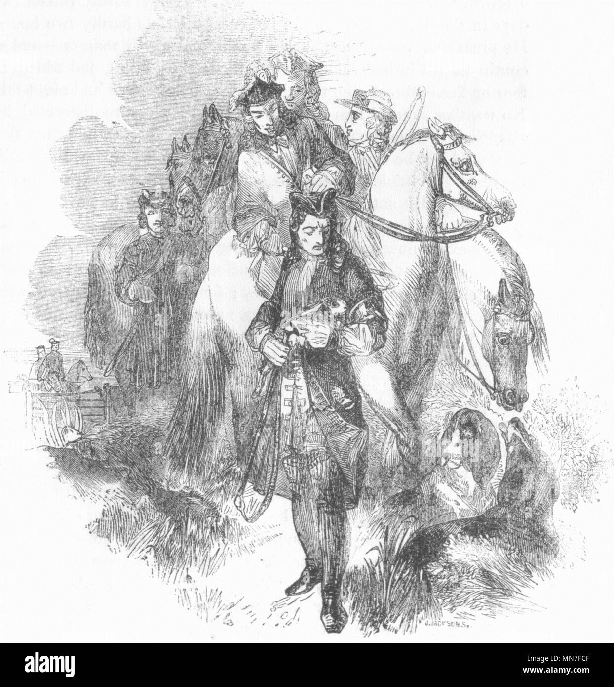 Porträts. Roger de Coverley & Hare 1845 alte antike vintage Bild drucken Stockfoto