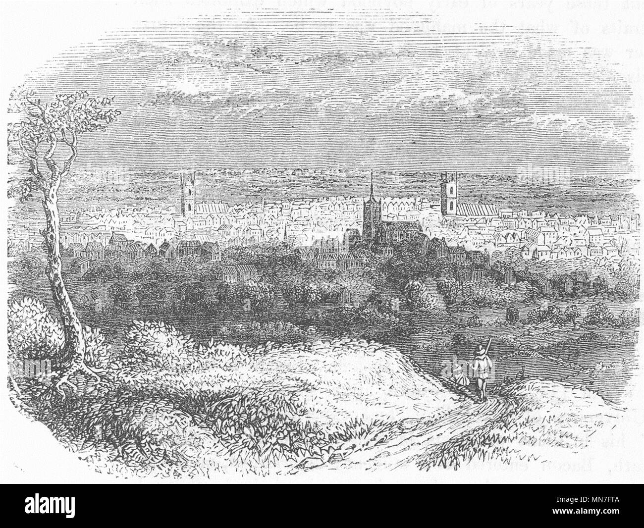 BERKS. Lesung aus Caversham Hill 1845 alte antike vintage Bild drucken Stockfoto