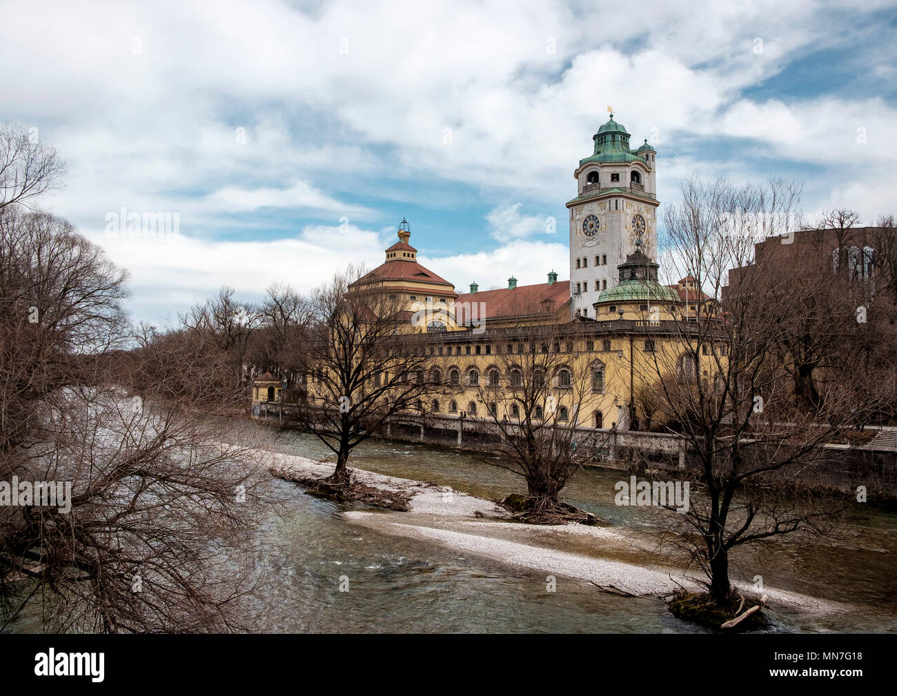 Die Karl Müller'schen Volksbad, neben der Isar, München Stockfoto