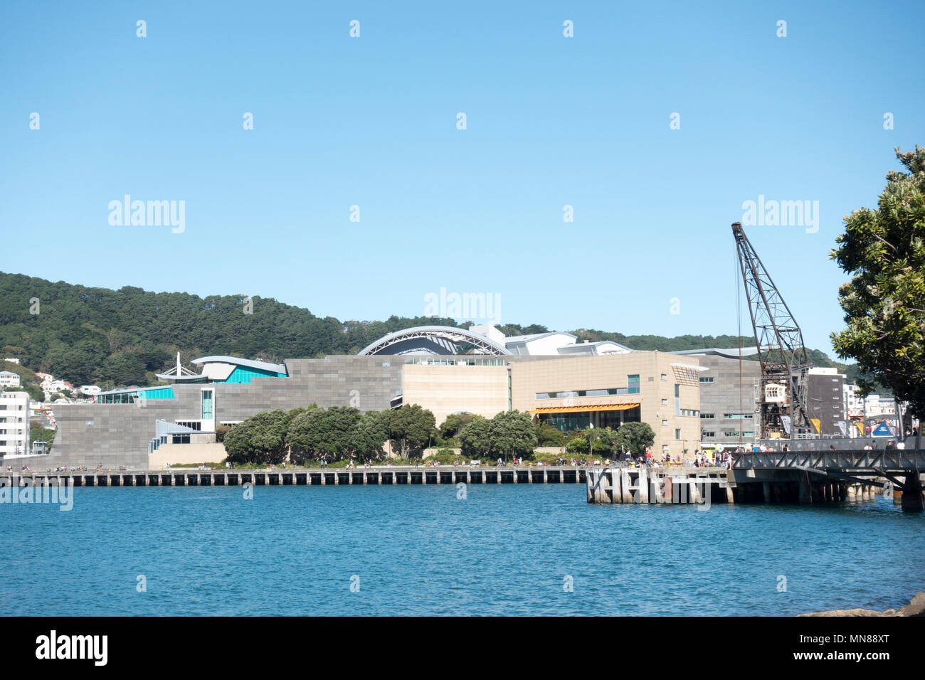 Hafen von Wellington an einem hellen, sonnigen Herbst Tag in Wellington, Neuseeland Stockfoto