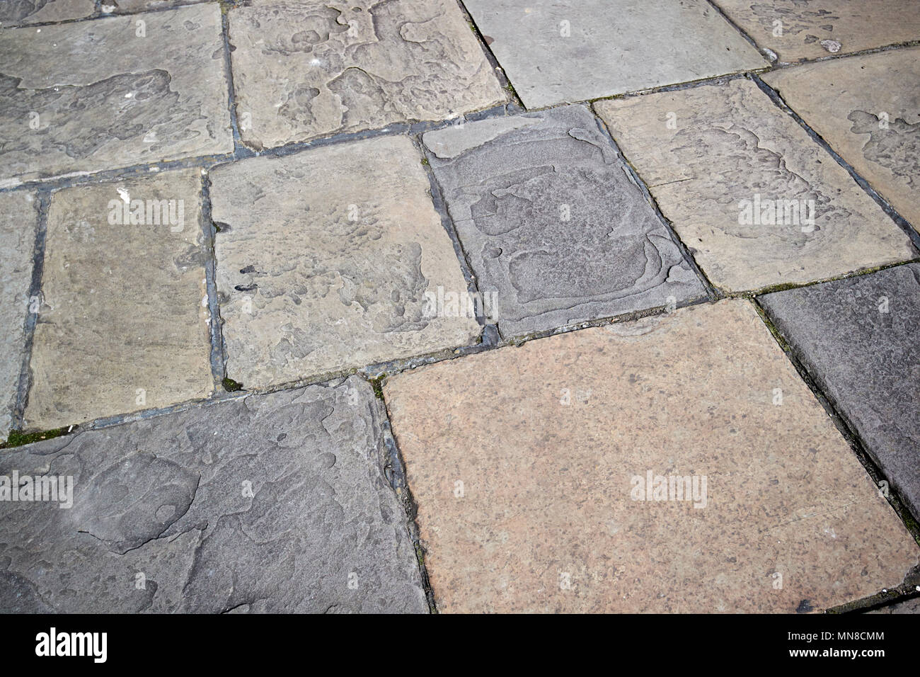 York ebnet Steinplatten, die den Fußweg in den Royal Crescent Badewanne England Großbritannien Stockfoto