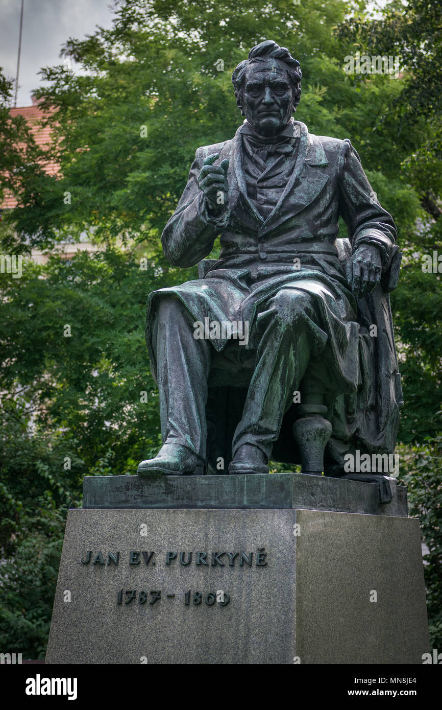 Statue von Johann Evangelist Purkinje in Prag Stockfoto