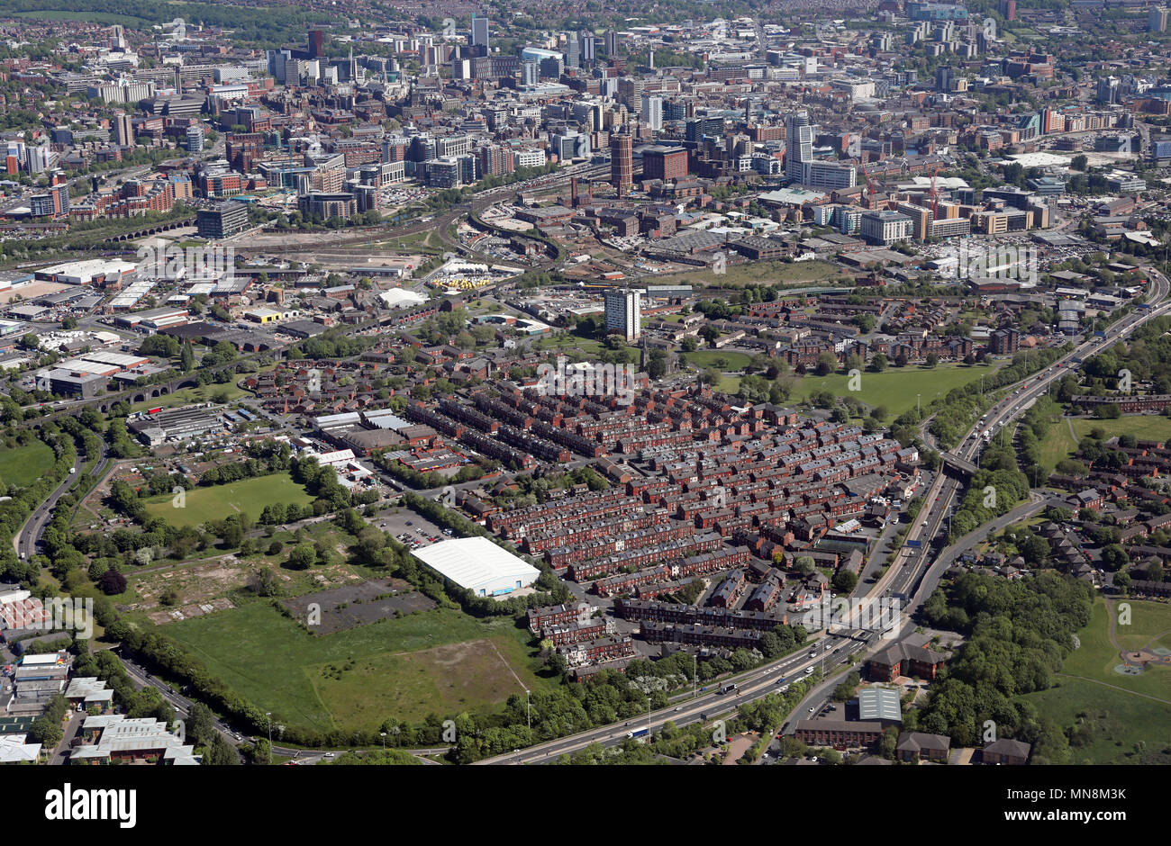 Luftbild des Holbeck in South Leeds Stockfoto