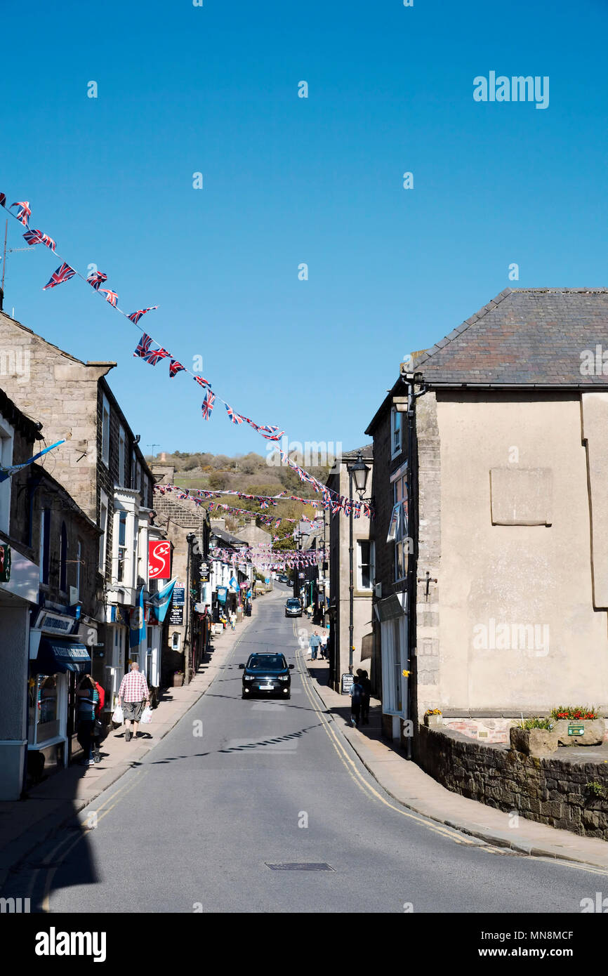 Pateley Bridge High Street Nidderdale in den Yorkshire Dales Stockfoto