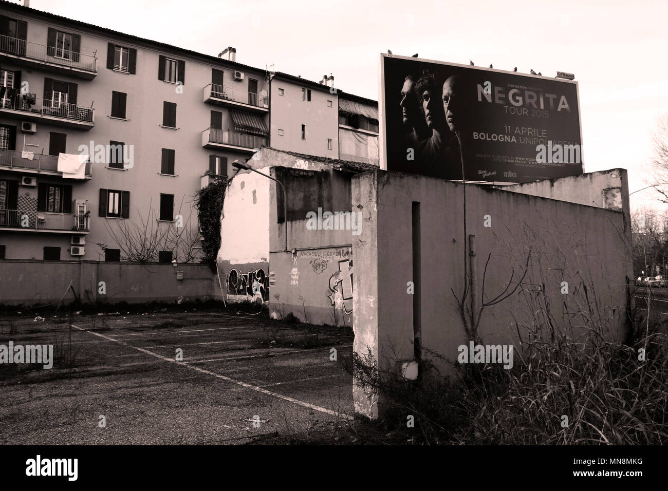 Städtische Szenen in den Vororten von Bologna, Italien erfasst Stockfoto