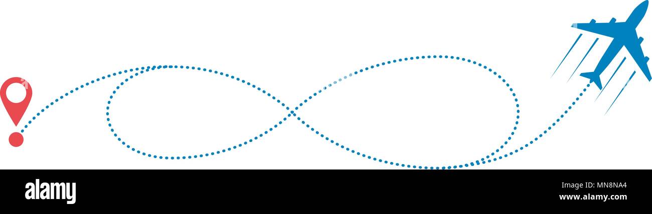 Flugzeug und Pfad Stock Vektor