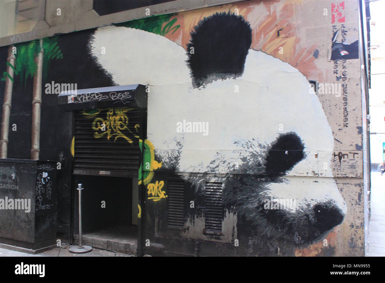 Panda von James Klinge auf Mitchell Lane, Glasgow Stockfoto