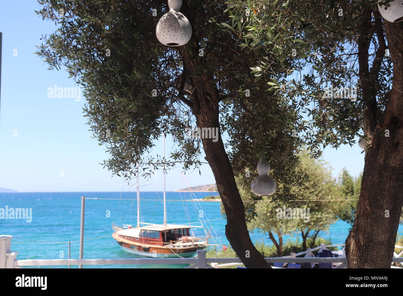 Blick auf die Ägäis Bodrum, Türkei Stockfoto