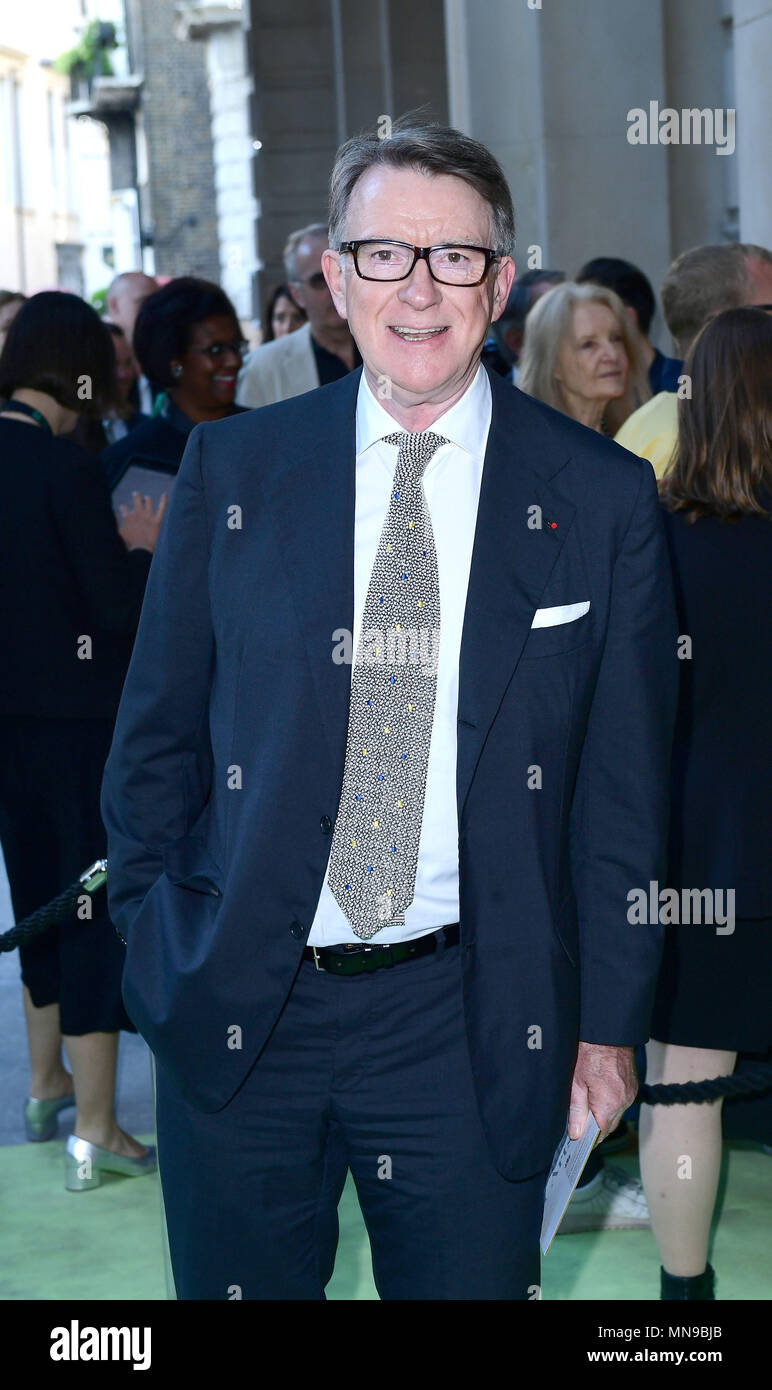 Peter Mandelson bei der Ankunft im neuen Königlichen Akademie der Künste Opening Party in London, feiert ihr 250-jähriges Jubiläum und die Eröffnung des neuen Campus in Burlington Gardens. Stockfoto