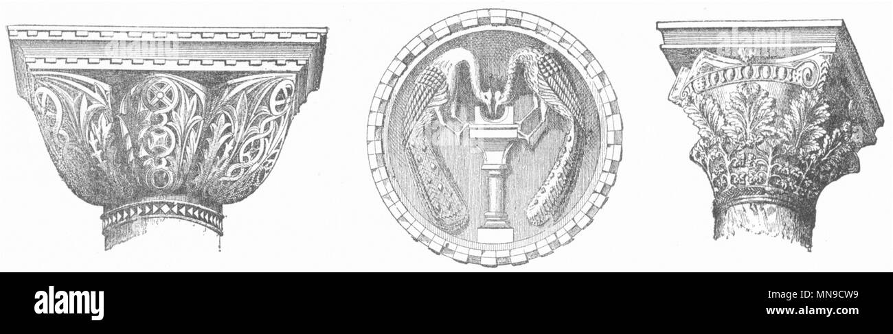Hauptstädte. Byzantinische, St Marks; Acanthus Blatt - Torcello 1880 alten, antiken Drucken Stockfoto