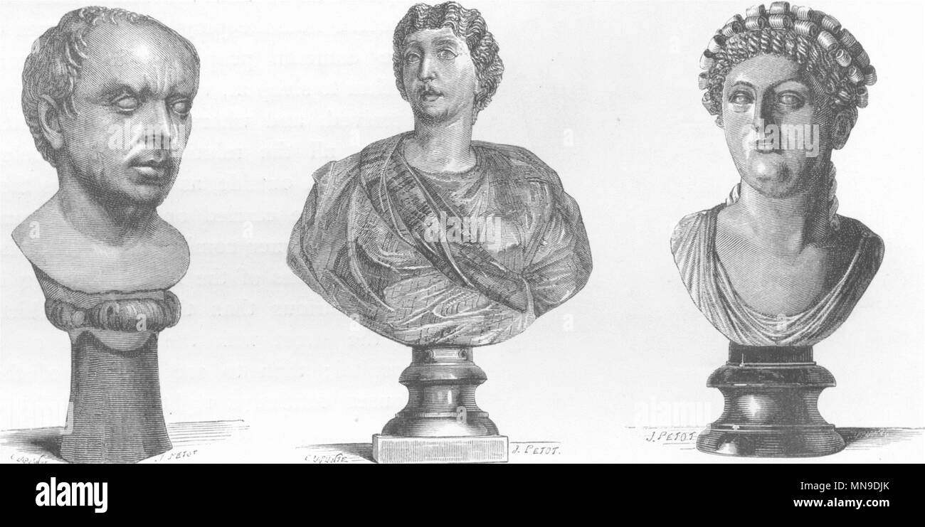Rom. Marius; Messalina, Agrippina, der Tochter des Drusus 1872 alten, antiken Drucken Stockfoto