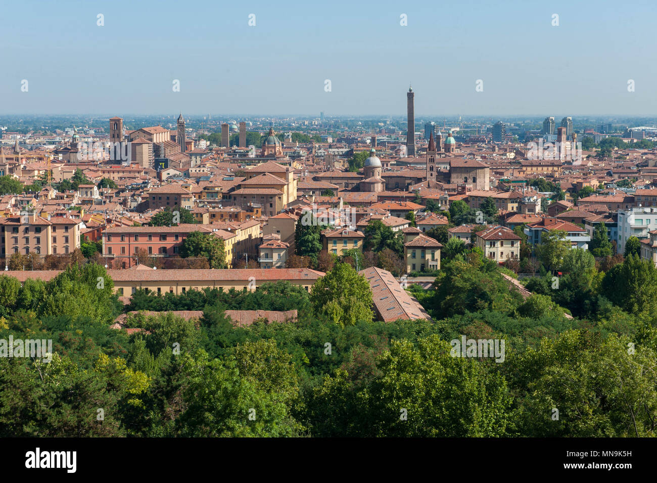 Bologna, Blick auf die Stadt von der Villa Chigi Hill. Italien Stockfoto