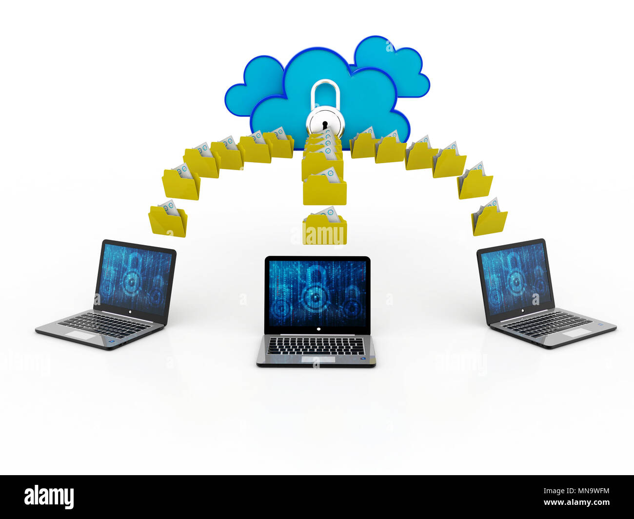 3D-rendering Cloud Computing Konzept, Cloud netzwerk konzept Stockfoto