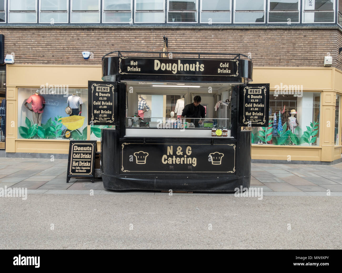 Donut Verkäufer in Worcester Zentrum Stockfoto