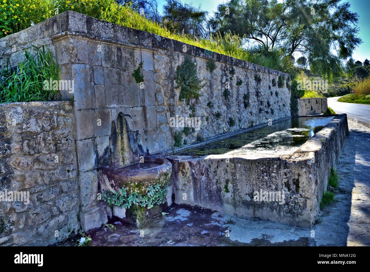 Typische sizilianische Brunnen, Caltanissetta, Italien, Europa Stockfoto