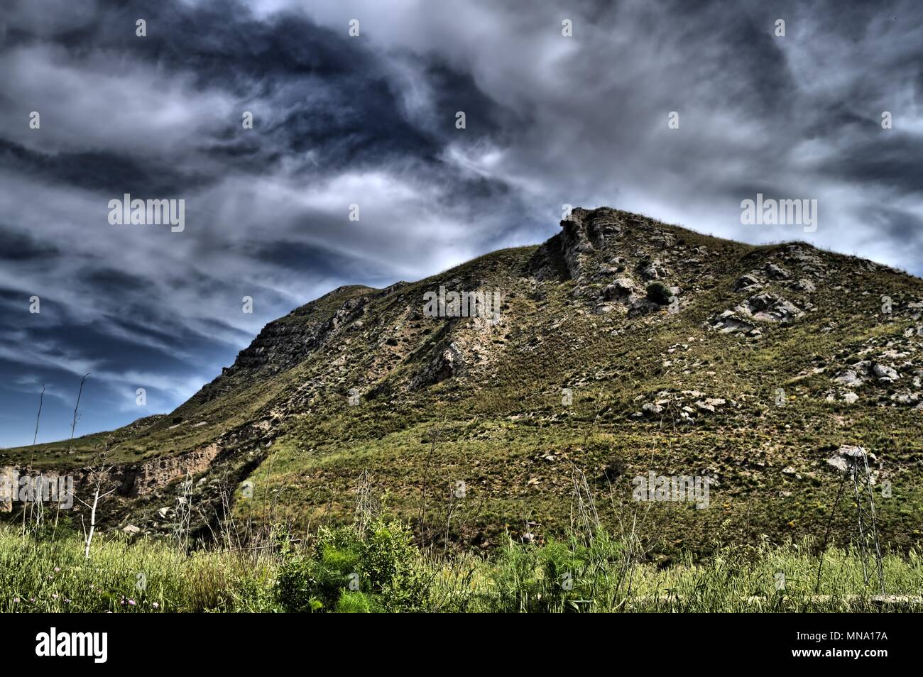 Schönen Sizilianischen bergige Landschaft, Italien, Europa Stockfoto