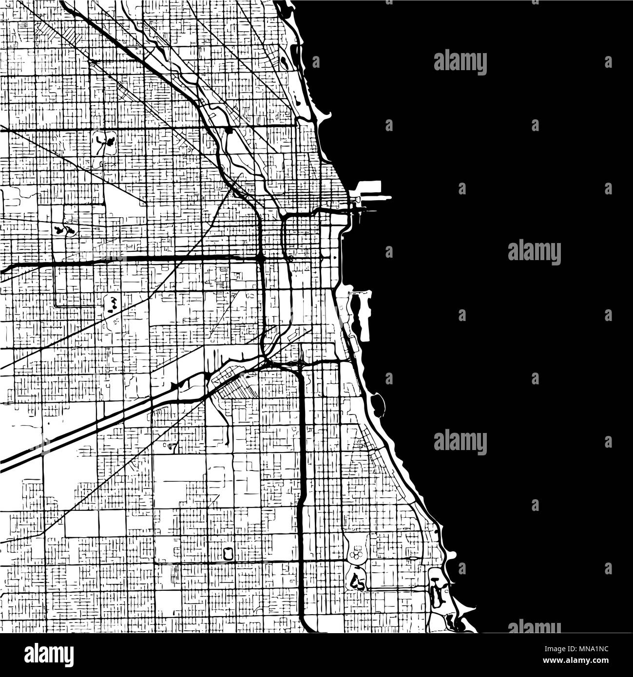 Chicago Vector Map Stockfotos Und Bilder Kaufen Alamy