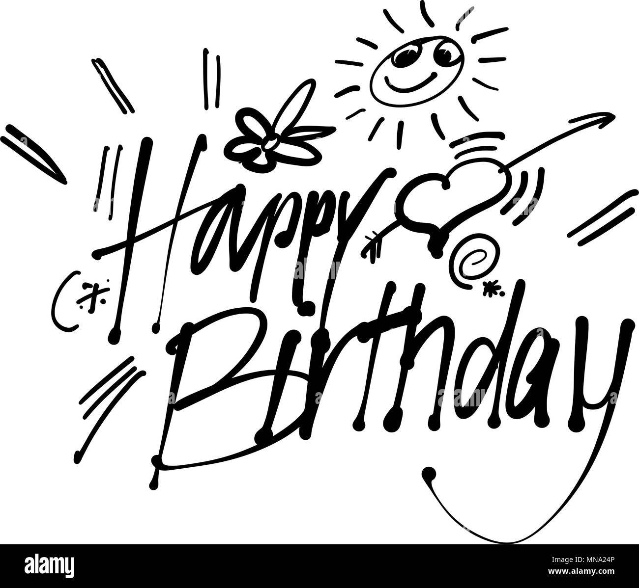 Happy Birthday hand Schriftzug Grußkarte, Vektor Typografie Design. Inatation Usabe für Autos im Web oder Print. Stock Vektor