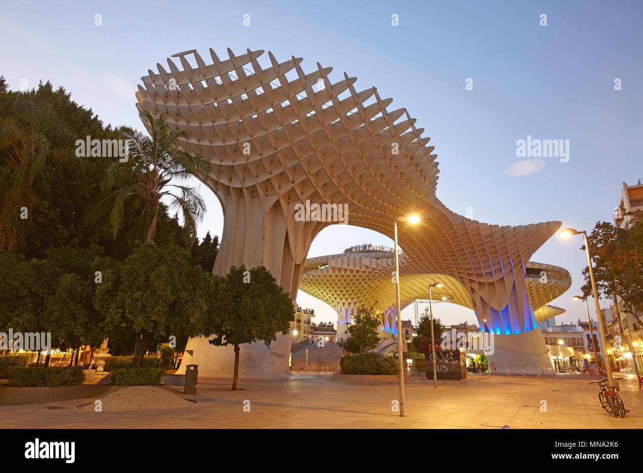 Die Holzkonstruktion des Metropol Parasol in Sevilla, Spanien Stockfoto