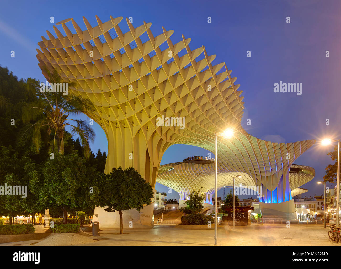 Die Holzkonstruktion des Metropol Parasol in Sevilla, Spanien Stockfoto