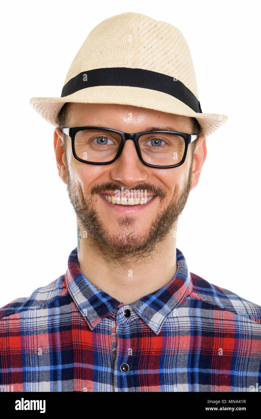 Die Jungen gut aussehenden Bärtigen touristische Mann bereit für Ferienhäuser Stockfoto