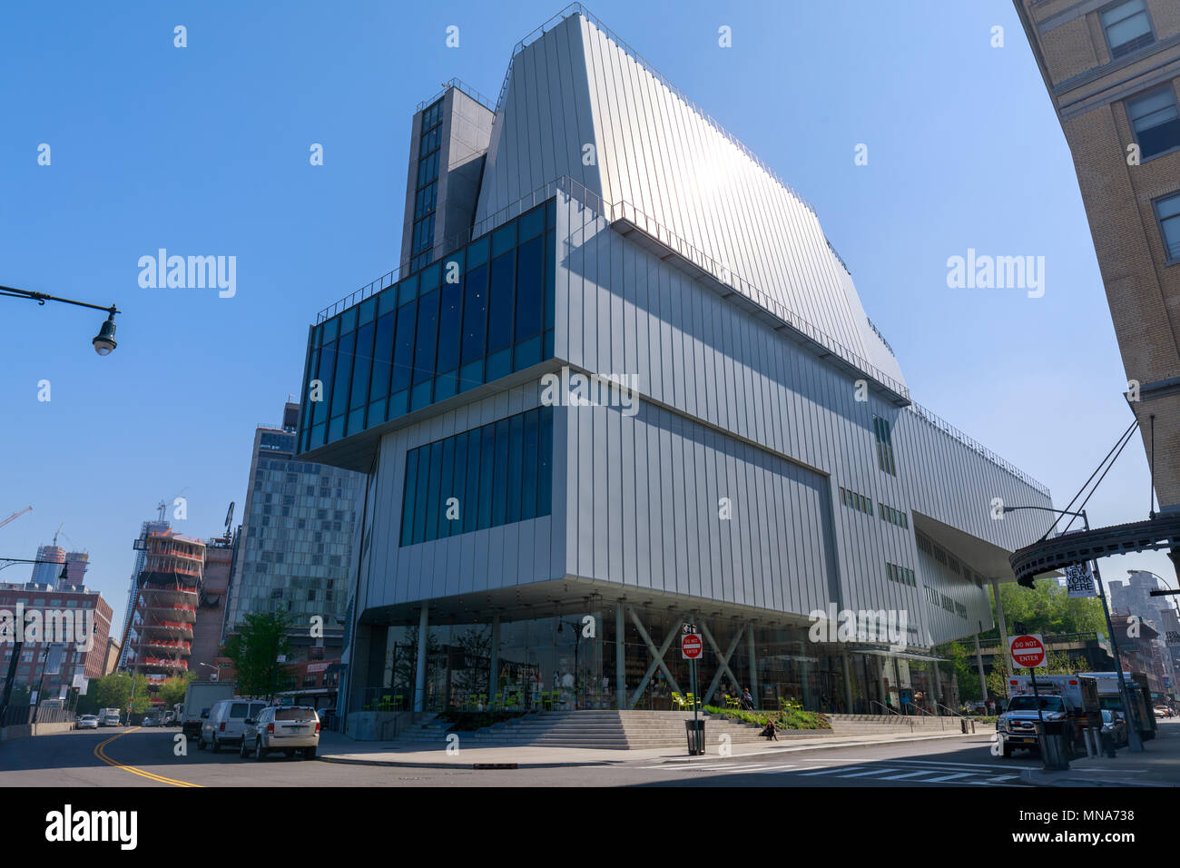 New York, Vereinigte Staaten - 9. Mai 2018: Das Whitney Museum der amerikanischen kunst. Das Museum ist am 20. und 21. Jahrhunderts amerikanische Art. Stockfoto