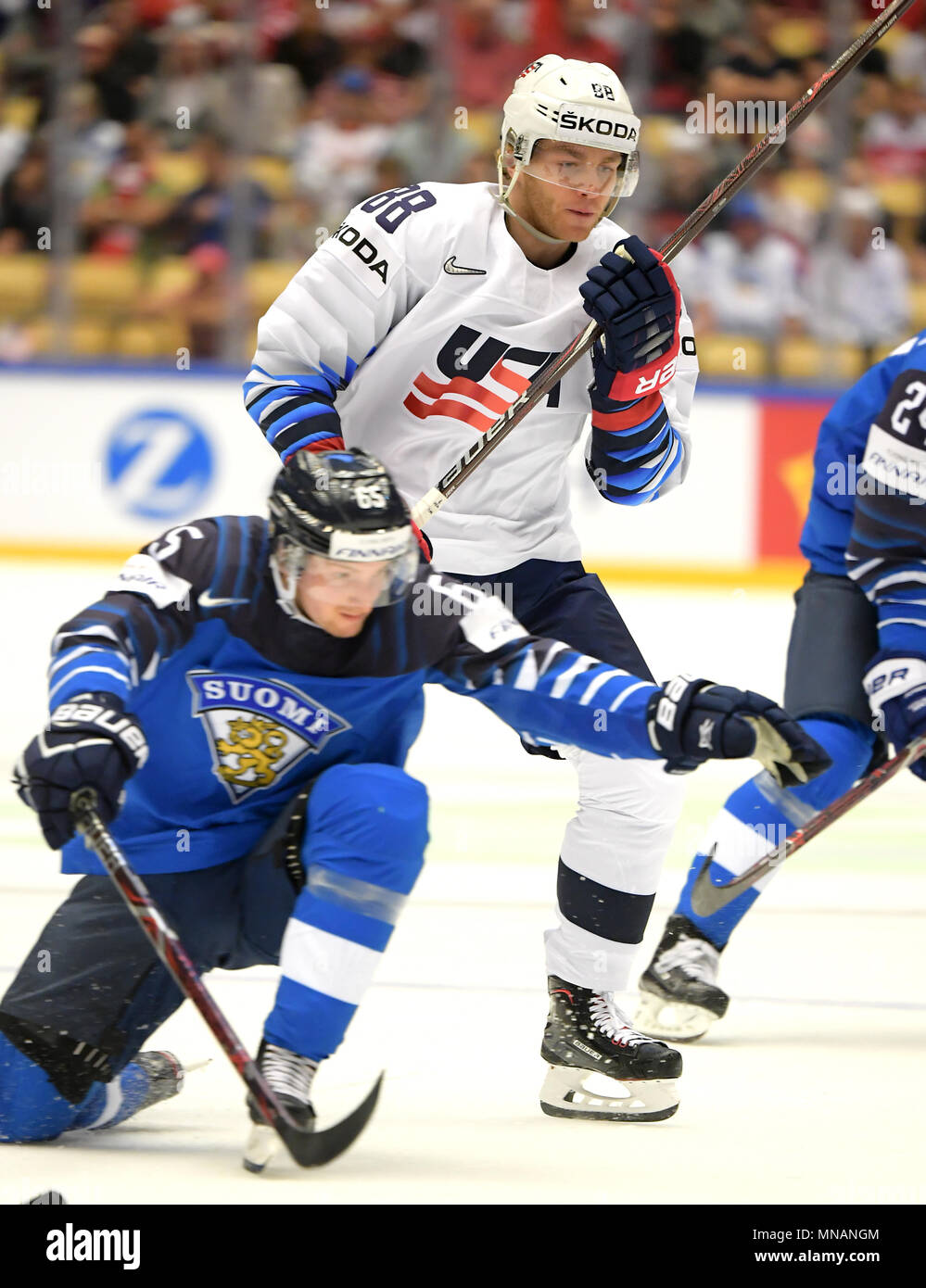 Patrick Kane von Team USA während dem Spiel zwischen Finnland und den USA am 15.05.2018 in Herning, Dänemark. (Foto von Marco Leipold/City-Press GbR) | Verwendung weltweit Stockfoto