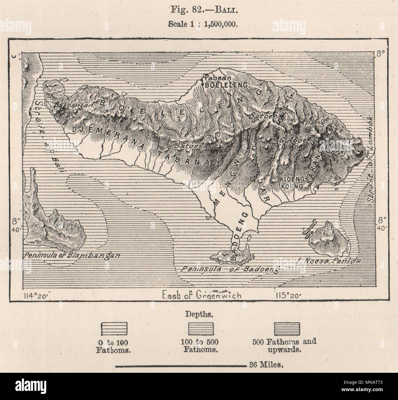 Bali. Indonesien. East Indies 1885 alte antike vintage Karte plan plan Stockfoto