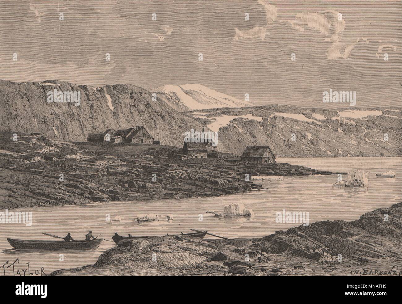 Allgemeine Ansicht von upernavik. Grönland 1885 alte antike vintage Bild drucken Stockfoto