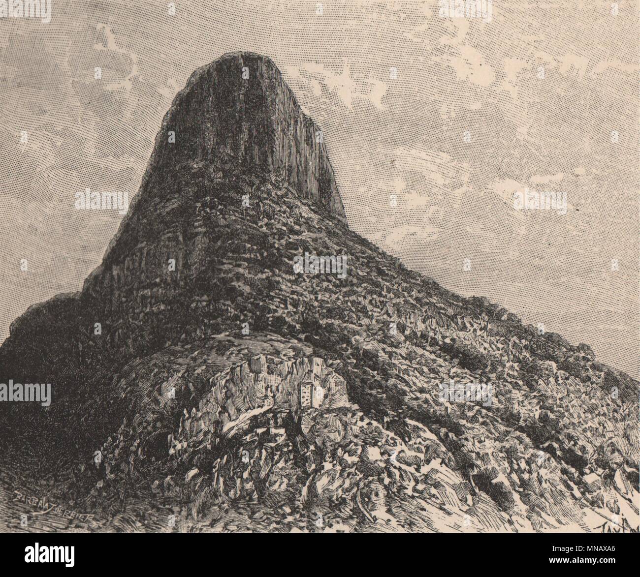 Mount Selkirk, Alejandro Selkirk, Juan Fernandez Insel. Chile 1885 alten Drucken Stockfoto