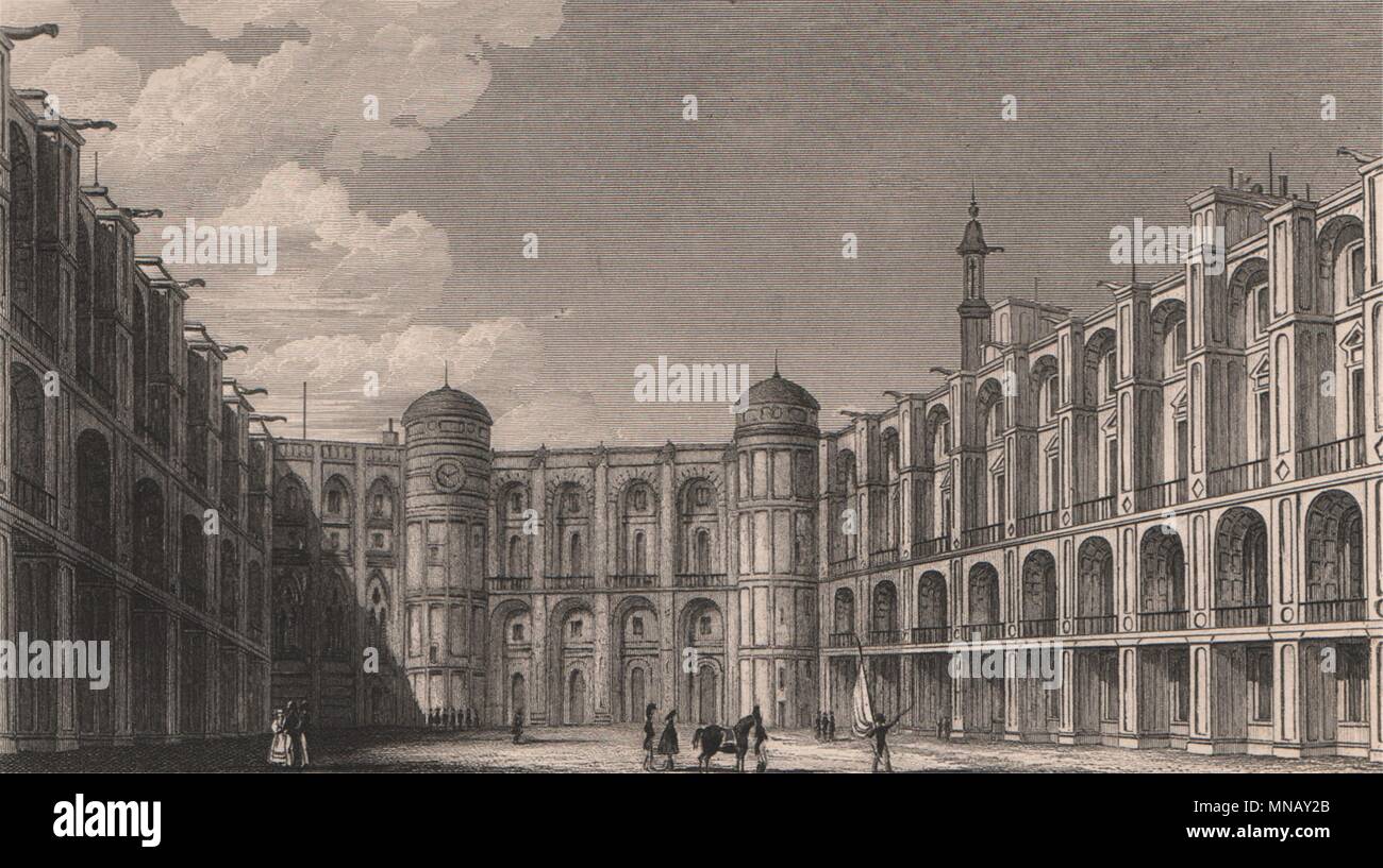 Cour du Chateau de Saint-Germain-en-Laye. Yvelines. BICKNELL 1845 alten Drucken Stockfoto