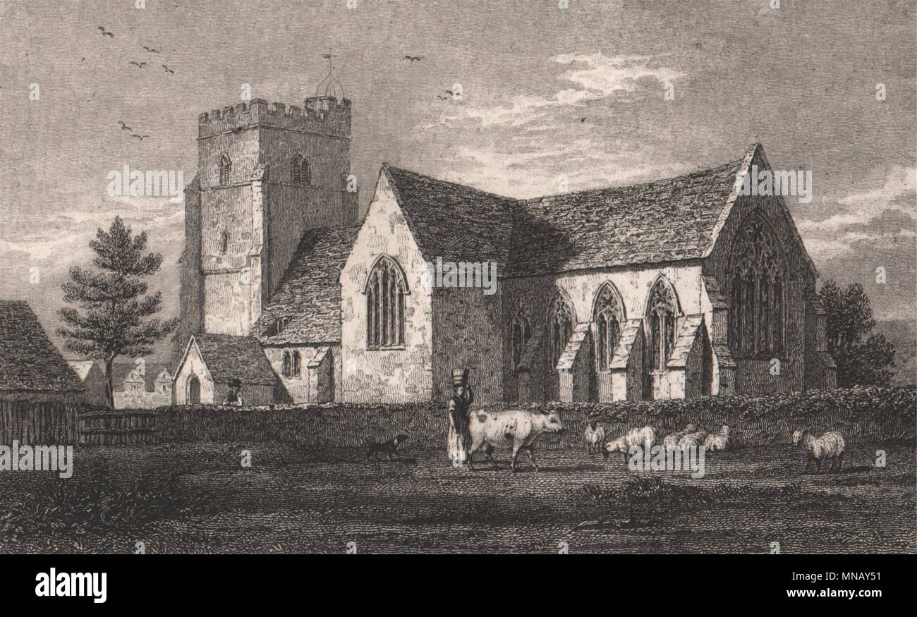 Saint Mary's Church, Chatham. Kent. DEEBLE 1829 alte antike Bild drucken Stockfoto