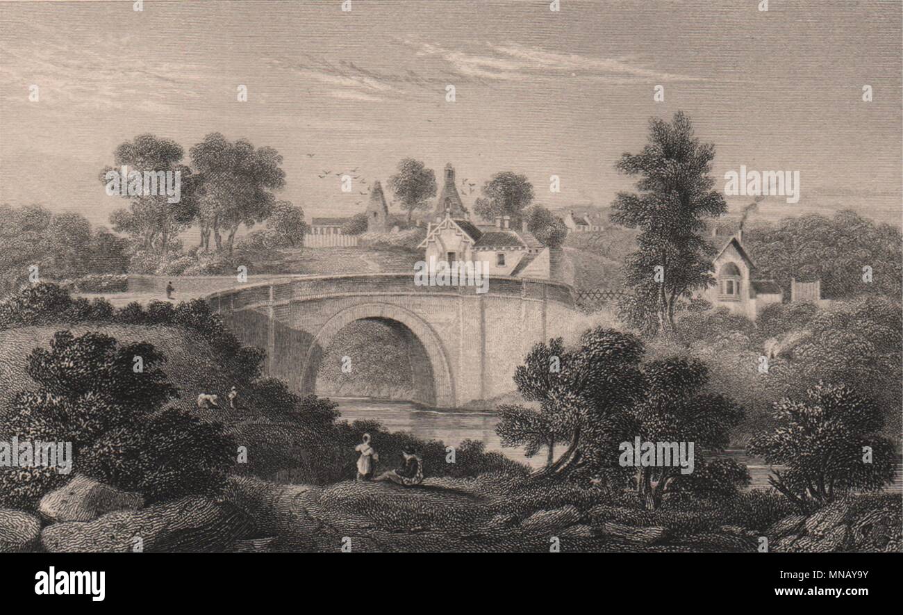 Neue Brig O'Doon, Ayr. Schottland 1845 alte antike vintage Bild drucken Stockfoto