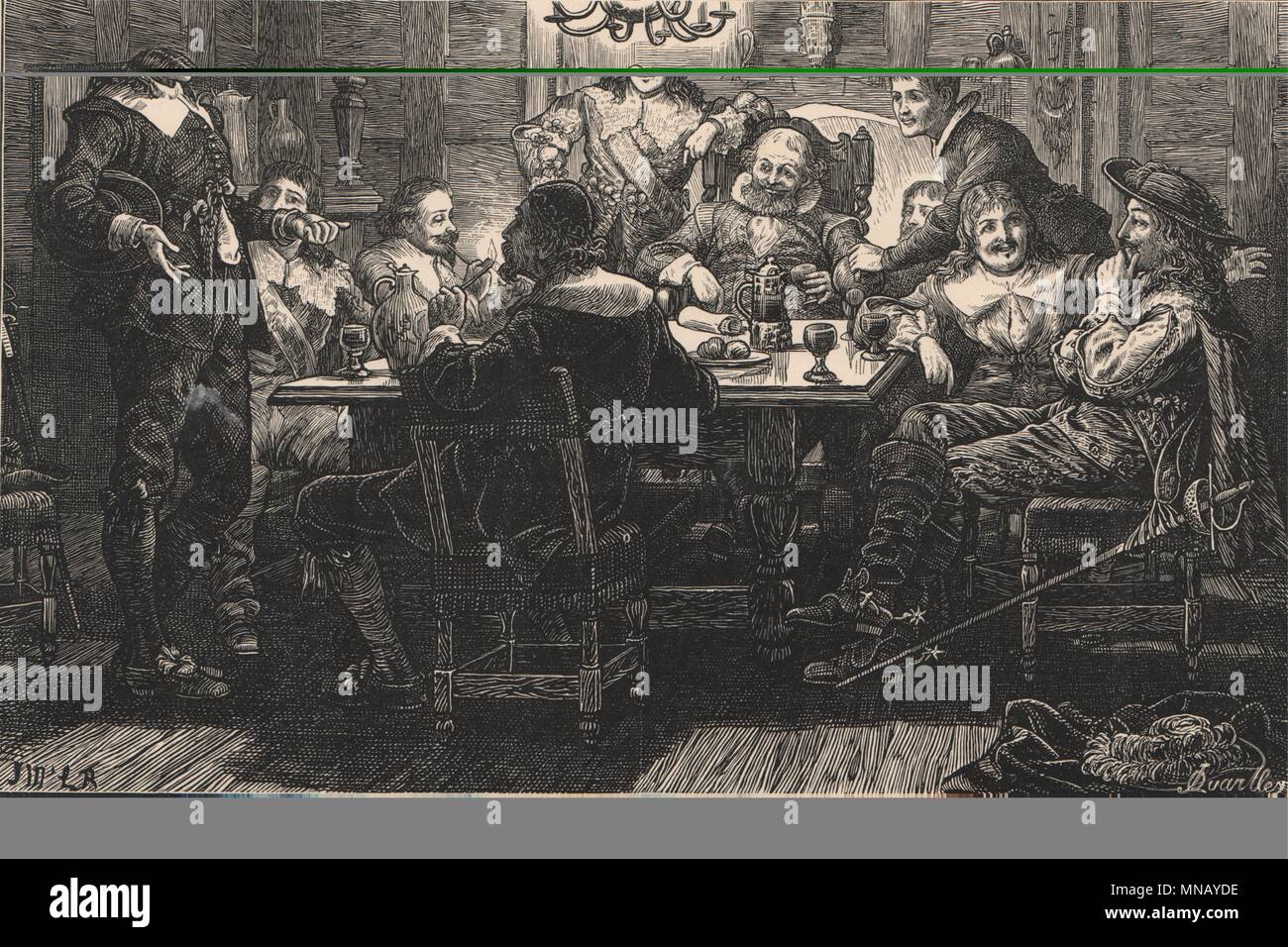 Einführung von Randolph zu Ben Johnson an der 'Teufel' Taverne, London c 1880 Stockfoto