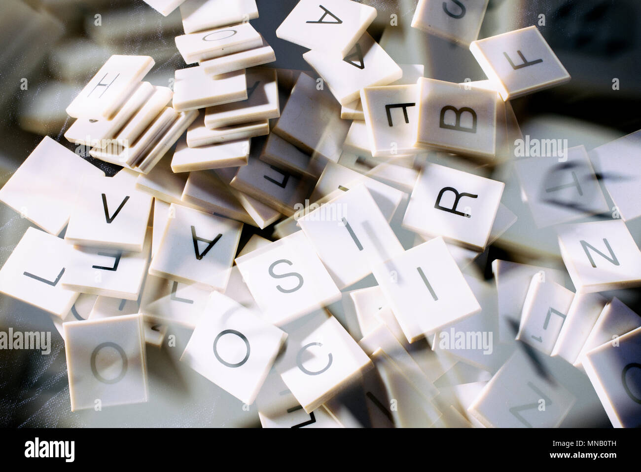 Stapel von Buchstaben des Alphabets Stockfoto