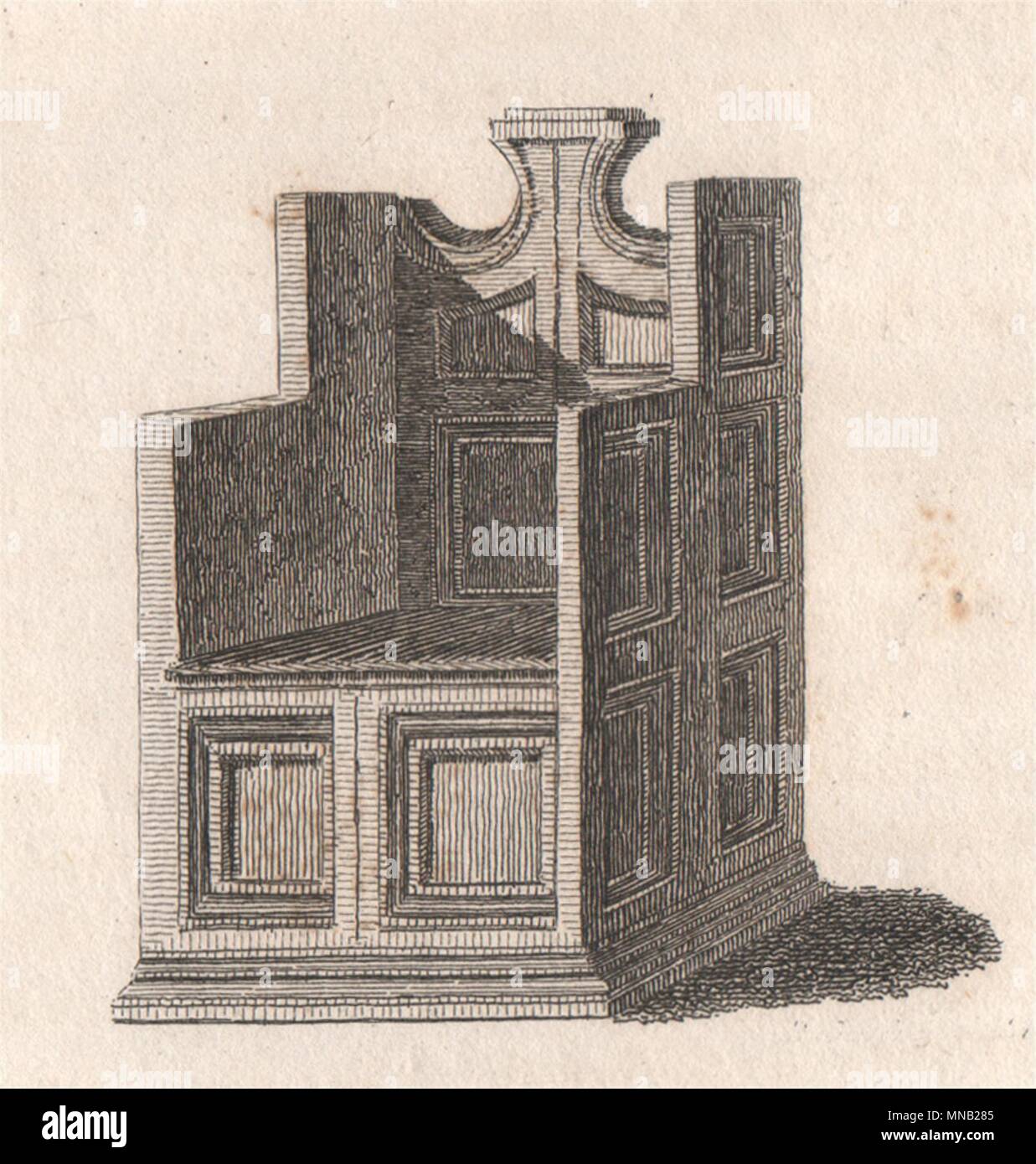 Die Kathedrale von Canterbury. "Patriarchalischen Stuhl". GOSTLING 1825 alten, antiken Drucken Stockfoto