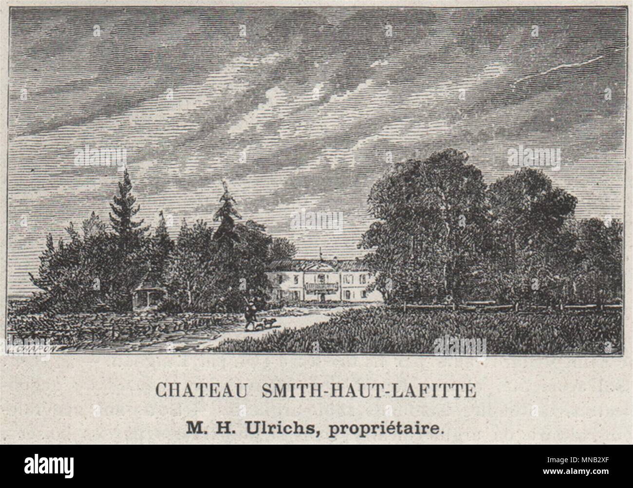 Gräber. MARTILLAC. Chateau Smith-Haut-Lafitte. Ulrichs. Bordeaux. Kleine 1908 Stockfoto