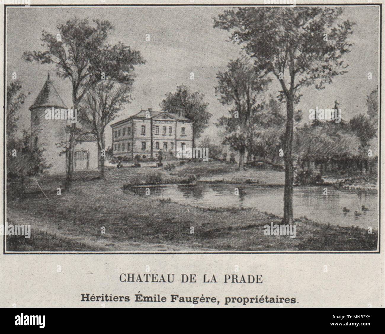 Gräber. SAINT-MÉDARD-D'Eyrans. Chateau de la Prade. Faugères. Kleine 1908 Drucken Stockfoto