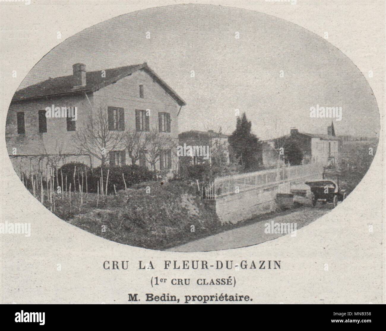 SAINT-ÉMILIONNAIS. POMEROL. Cru la Fleur-du-Gazin (1er Cru Classé). Kleine 1908 Stockfoto
