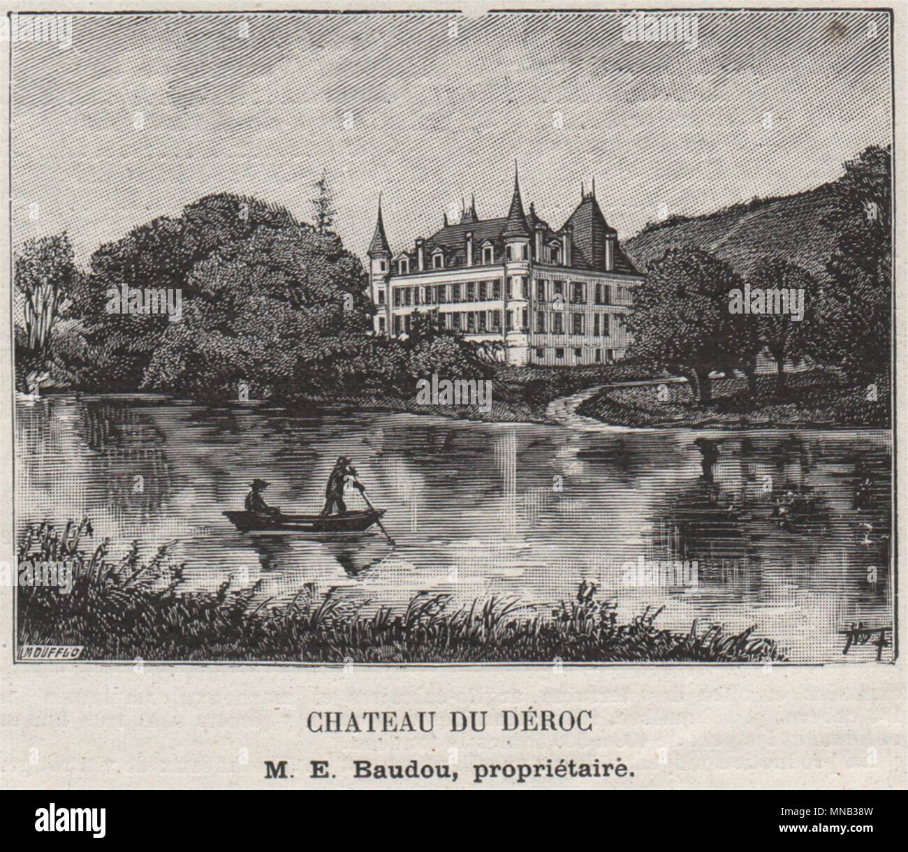 Kanton GUITRES. GUITRES. Chateau du Déroc. Baudou. Bordeaux. Kleine 1908 Stockfoto
