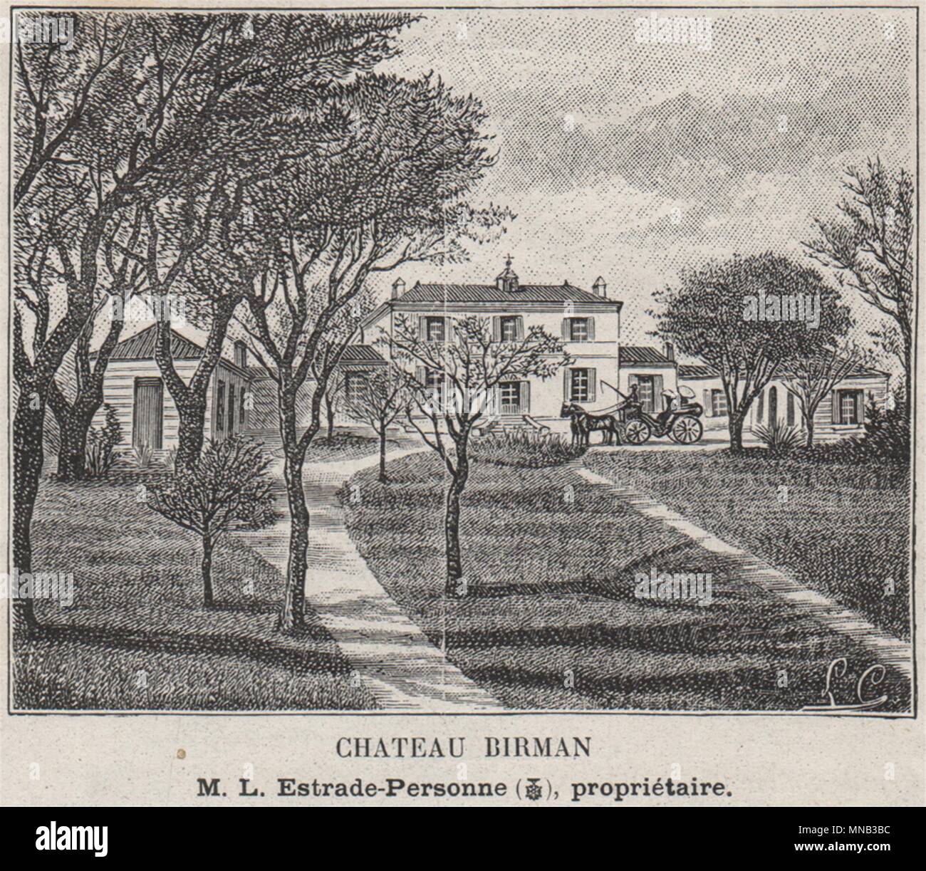 ENTRE-DEUX-MERS. CENON. Chateau Birmin. Estrade-Personne. Bordeaux. Kleine 1908 Stockfoto