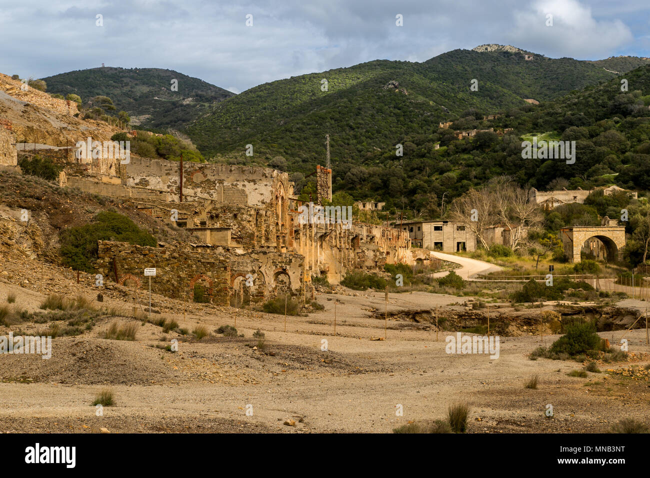 Verlassenen Mine in Ingurtosu, in der Nähe von Arbus. Sardinien, Italien Stockfoto