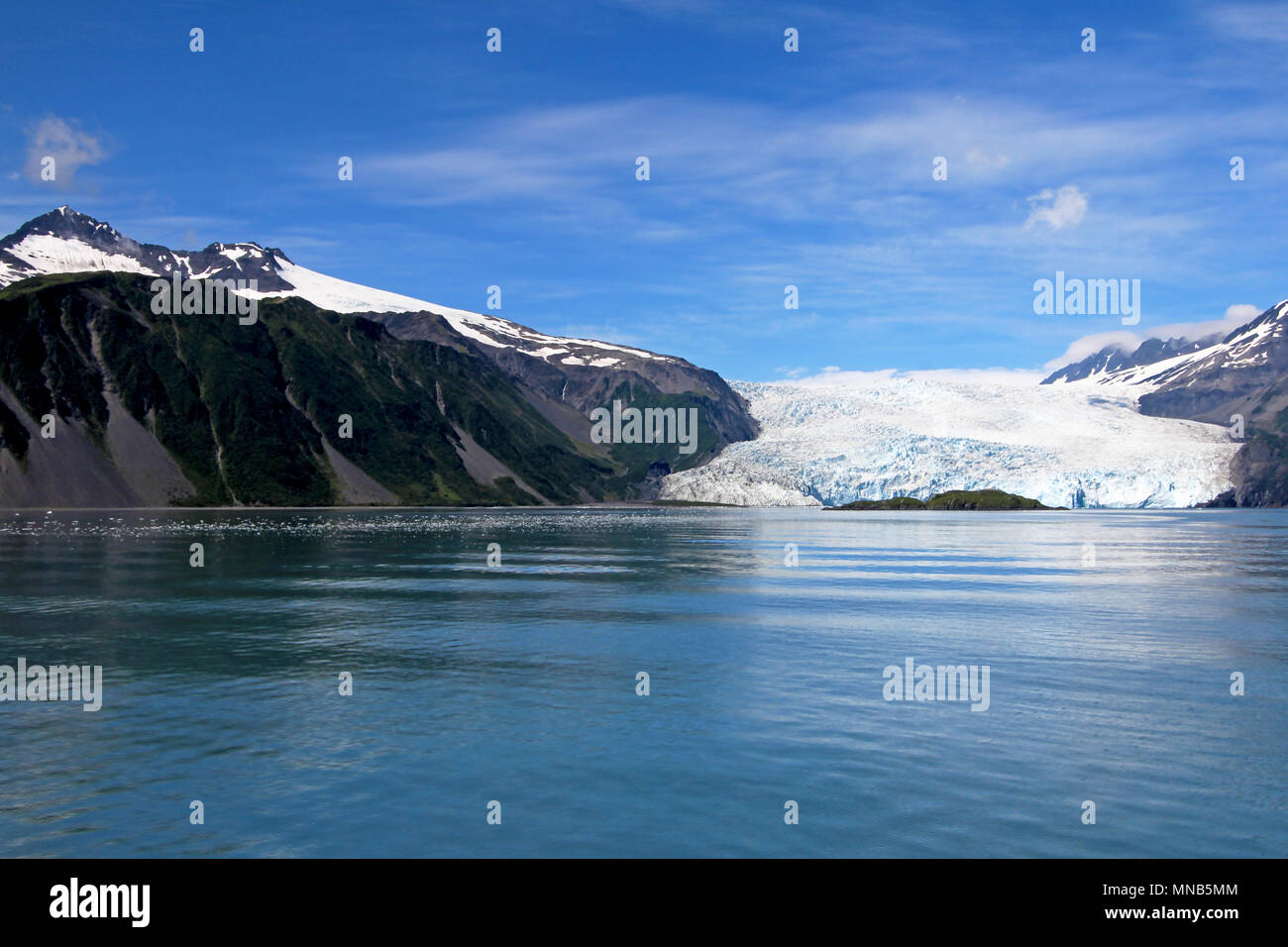 Eiszeitliche Fluss in Kenai Fjords, Aialik Gletscher Was ist Teil der großen Harding Eisfeld, Alaska Stockfoto