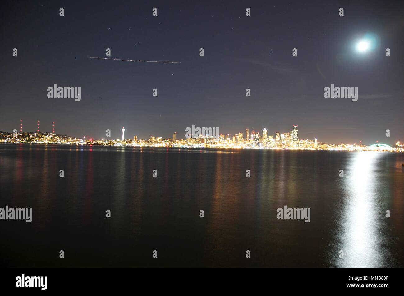 Nacht Zeit Seattle City scape Stockfoto