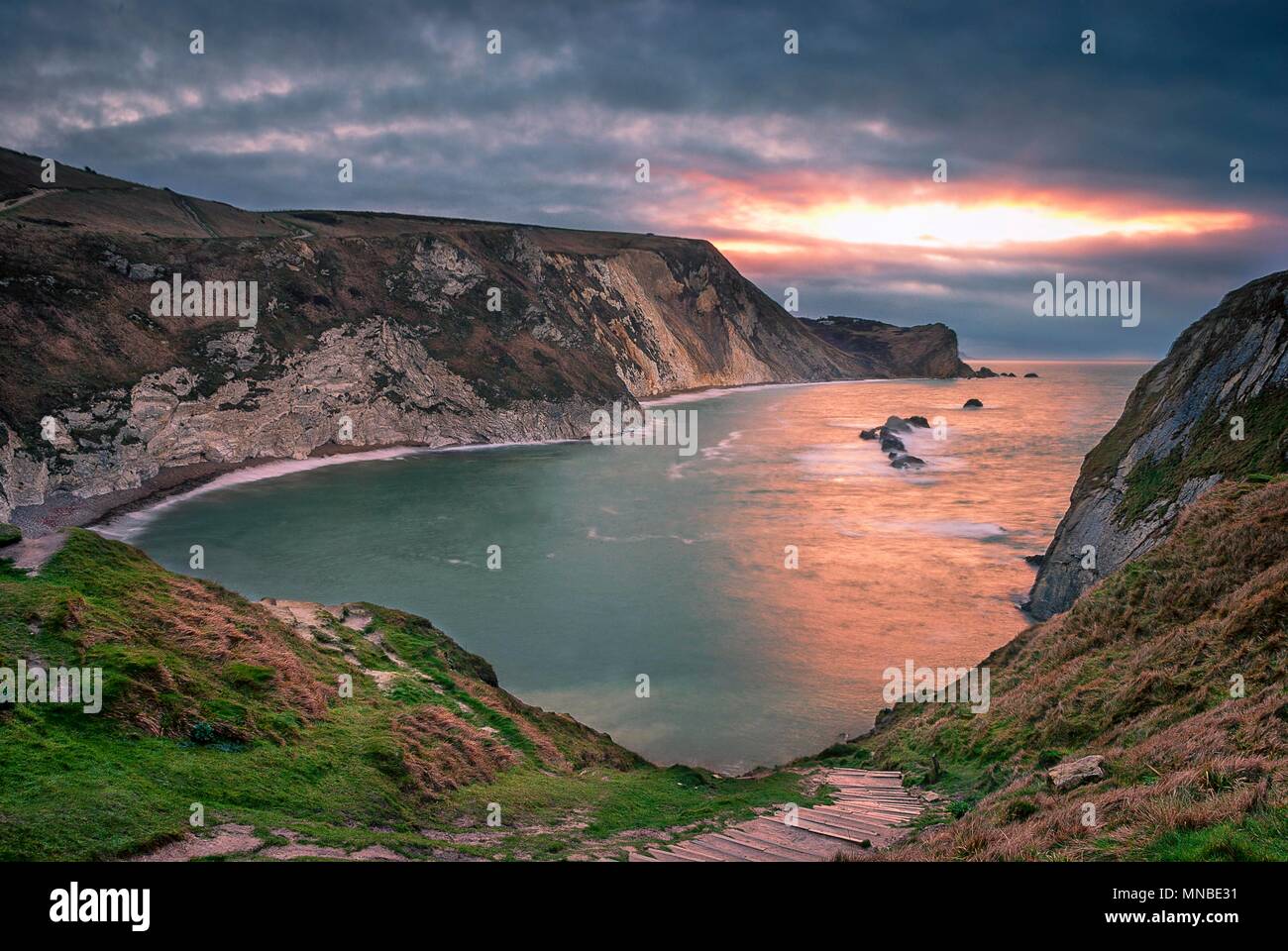 Man O' War Strand an der Jurassic Coast in Dorset, Großbritannien Stockfoto