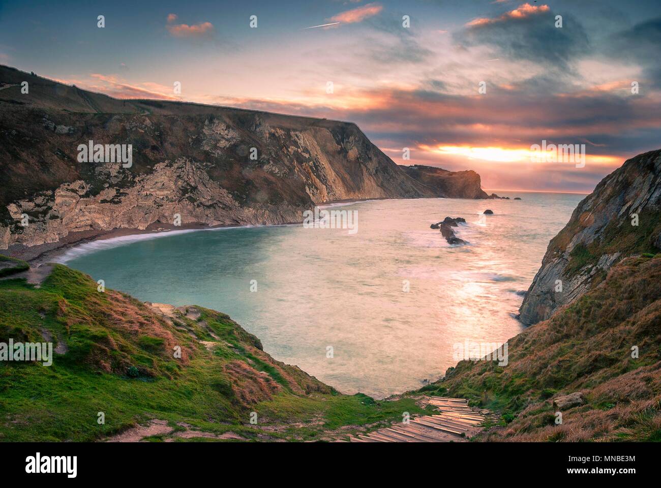 Man O' War Strand an der Jurassic Coast in Dorset, Großbritannien Stockfoto