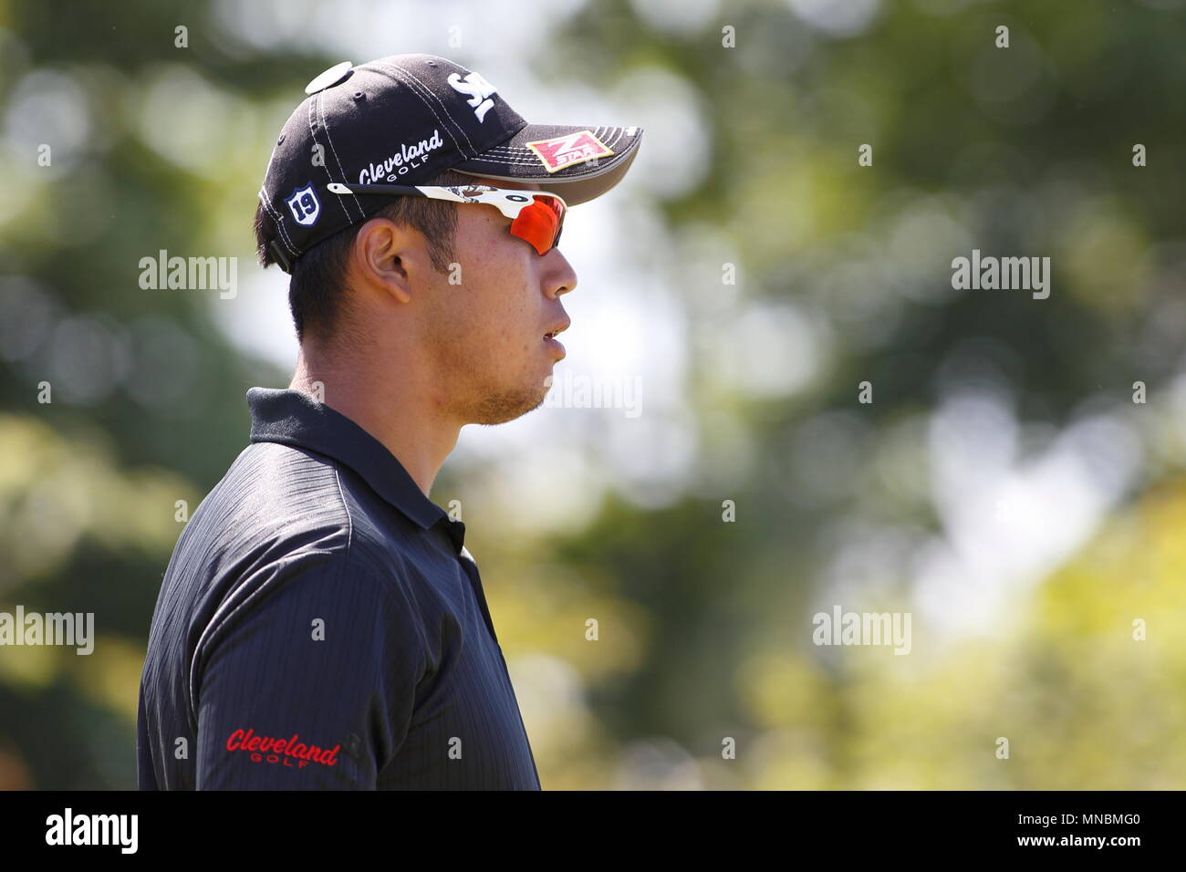 MUIRFIELD, Schottland - Juli 20: Hideki Matsuyama in der 2 Fahrrinne während der dritten Runde der Open Championship 2013 in Muirfield Golf Club am 20. Juli 2013 in Schottland. Stockfoto