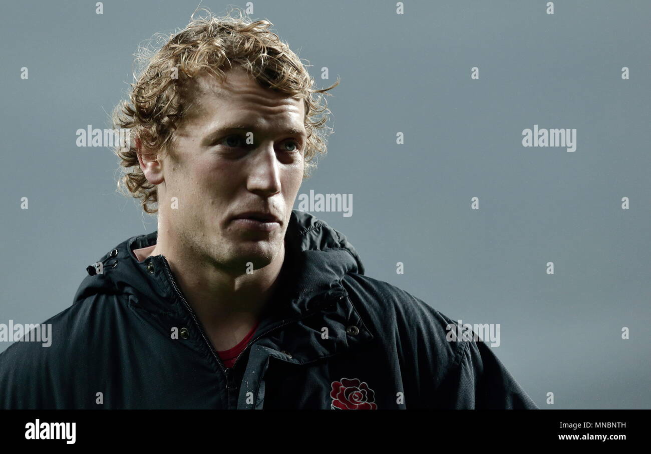 England's Billy Twelvetrees (Mitte) während des QBE-Länderspiel zwischen England und Samoa in Twickenham Stadium. London, England. 22. November 2014 Stockfoto